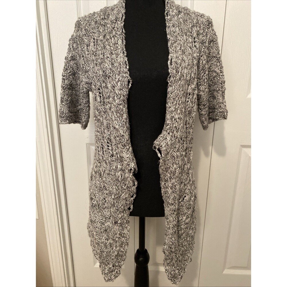 Anthropologie Moth Gray Butterfly Snap Front Cardigan Size L